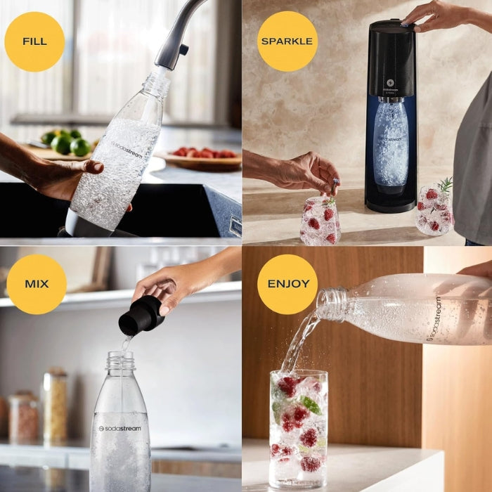 SodaStream E-Terra – 3 Fizz Levels, 60L CO2 & 1L Bottle