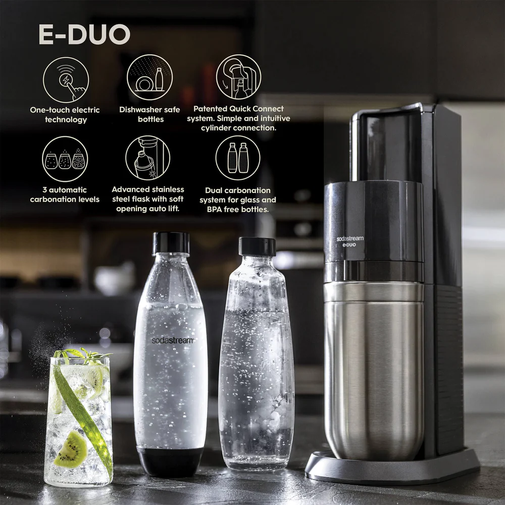 SodaStream DUO Sparkling Water Maker Kit - CO2 & Bottles