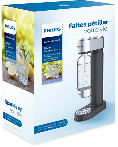 Philips Premium GoZero Soda maker, 1 bottle, 1 CO2 Cylinder - Metal