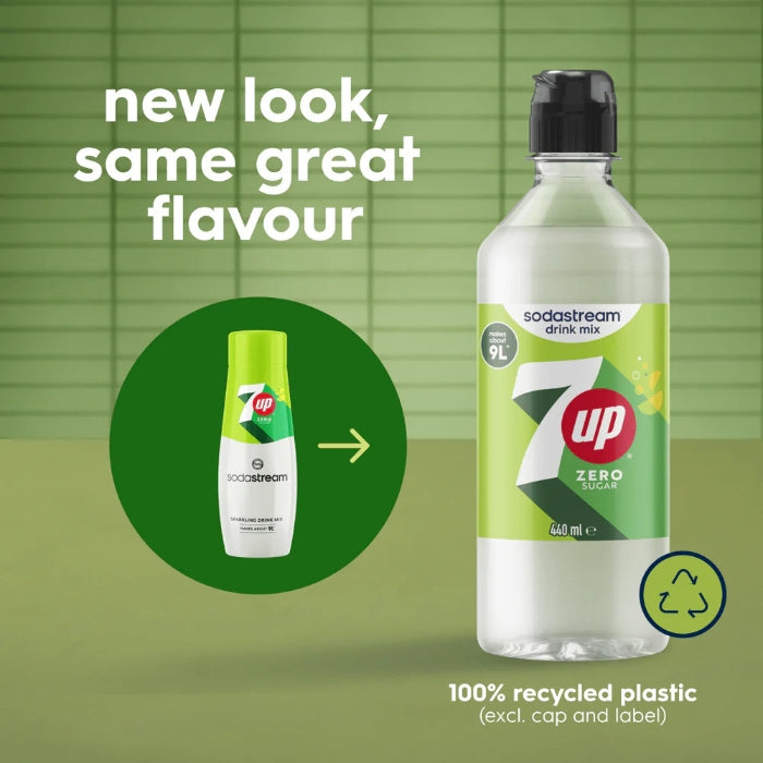 Sodastream 7UP Free Syrup 440ml - Makes up to 9L, Zero Sugar