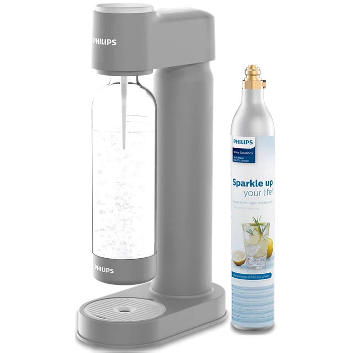 Philips GoZero LITE Soda maker +Bottle +CO2 Cylinder - Grey