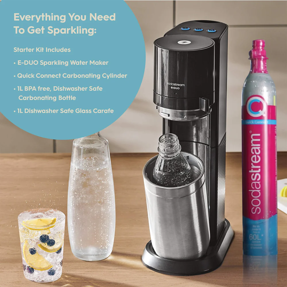 SodaStream DUO Sparkling Water Maker Kit - CO2 & Bottles