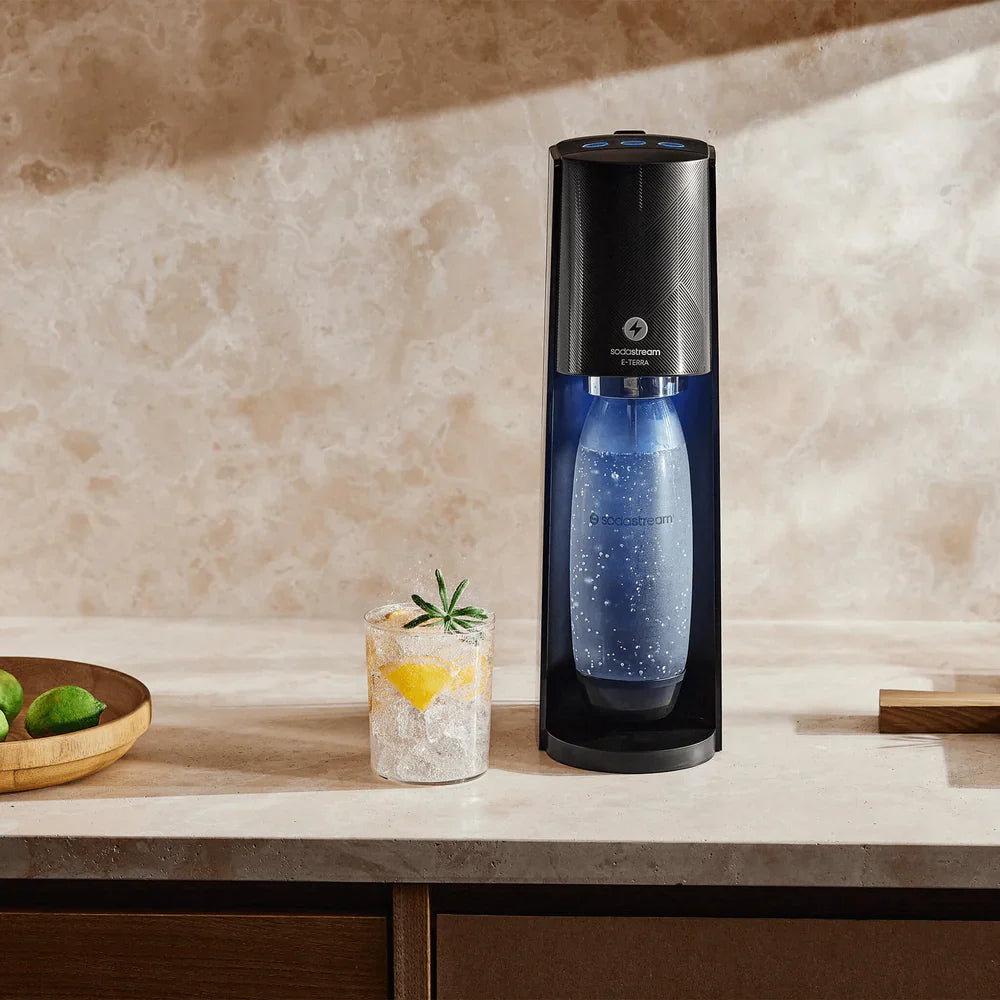 SodaStream E-Terra – 3 Fizz Levels, 60L CO2 & 1L Bottle – GAS4U
