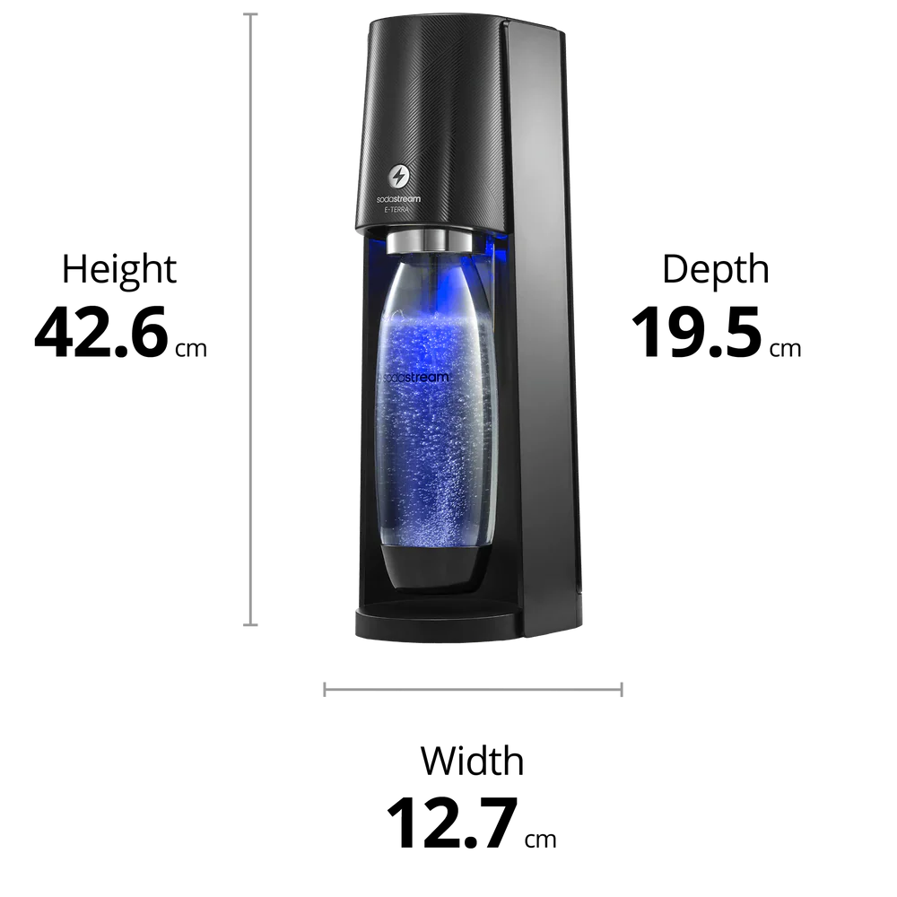 SodaStream E-Terra – 3 Fizz Levels, 60L CO2 & 1L Bottle