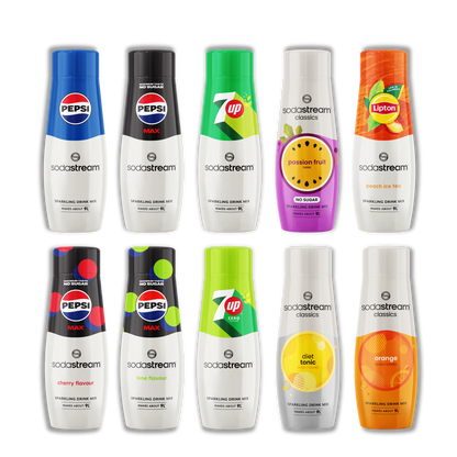 SodaStream Syrups 440ml Mixer Flavours – Pepsi, Fruit , Tonic & More