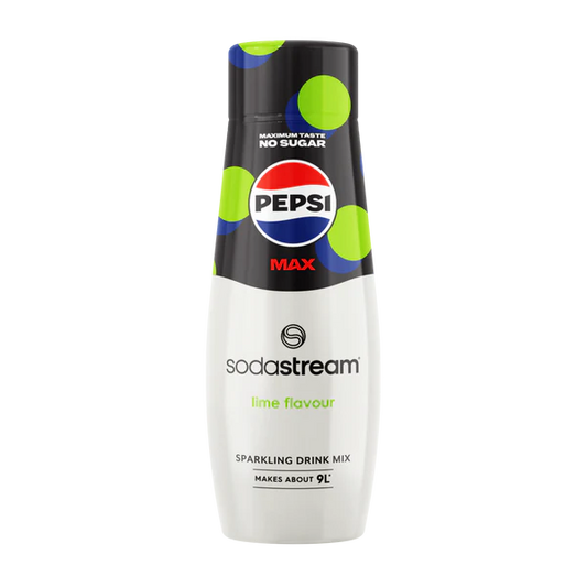SodaStream Pepsi Max sparkling drink mix bottle on a white background