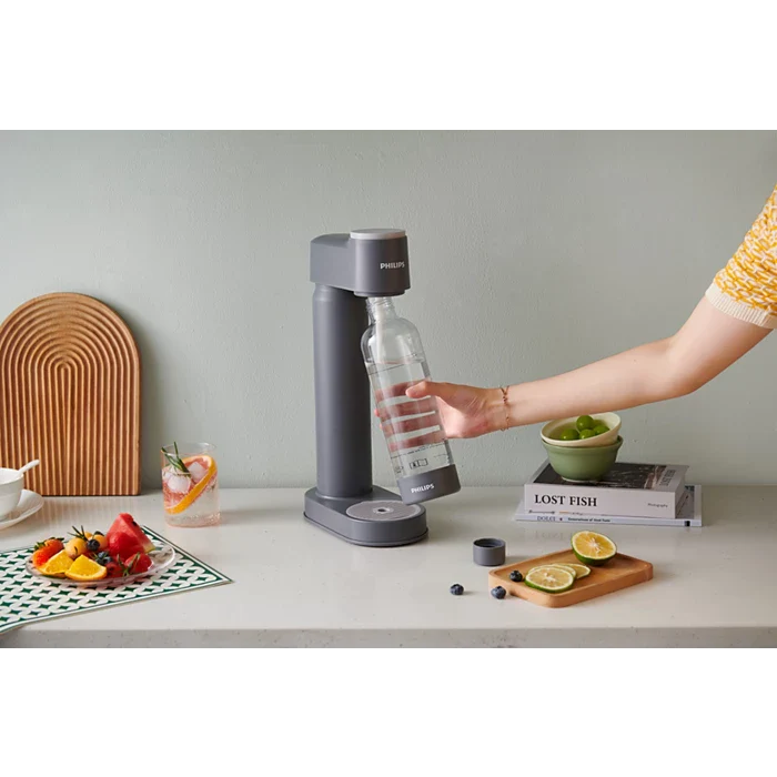 Philips GoZero LITE Soda maker +Bottle +CO2 Cylinder - Grey