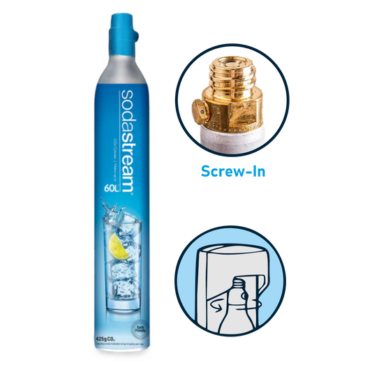(SCREW IN) - CO2 Gas Cylinder Refill 425g - Makes up to 60L Sparkling Water